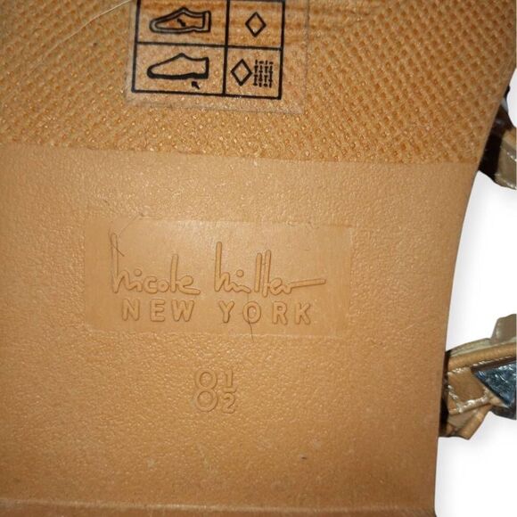 NICOLE MILLER NUDE SILVER STUDDED SANDALS SZ.8.5 EUC. - Picture 7 of 7